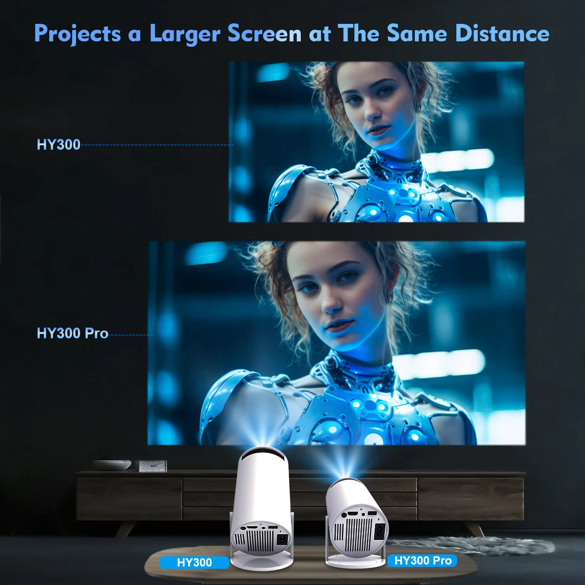 Magcubic-Projetor HY300 PRO 4K Android 11, WiFi duplo 6, 260ANSI, Allwinner H713, BT5.0, 1080P, 1280x720P, Cinema em casa, ao ar livre